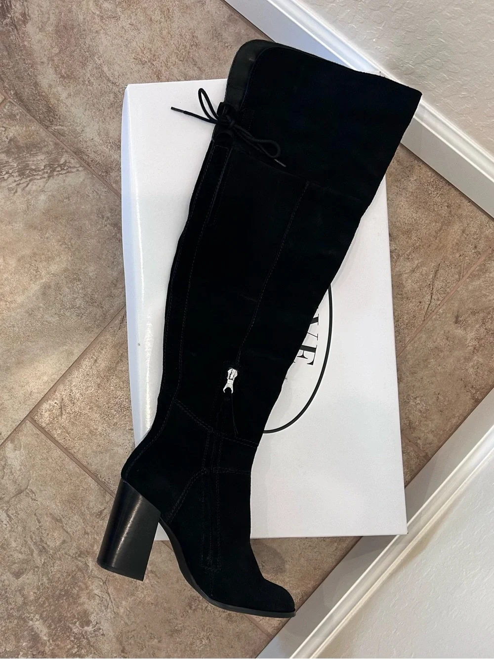 🖤HP🖤Novela Black Over-the-Knee Suede Block Heel Boot - Size 7